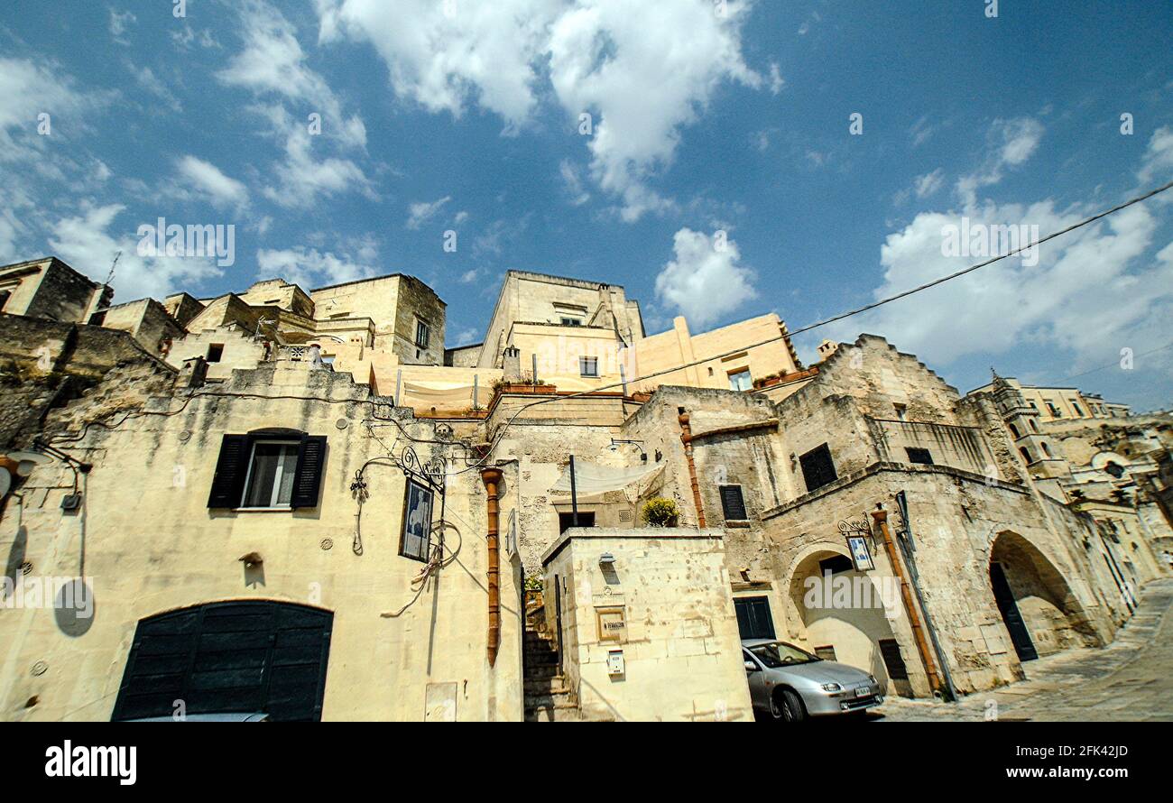 Europäische kulturelle Hauptstadt 2019, Sassi von Matera, Matera, Basilikata, Italien, UNESCO-Weltkulturerbe Stockfoto