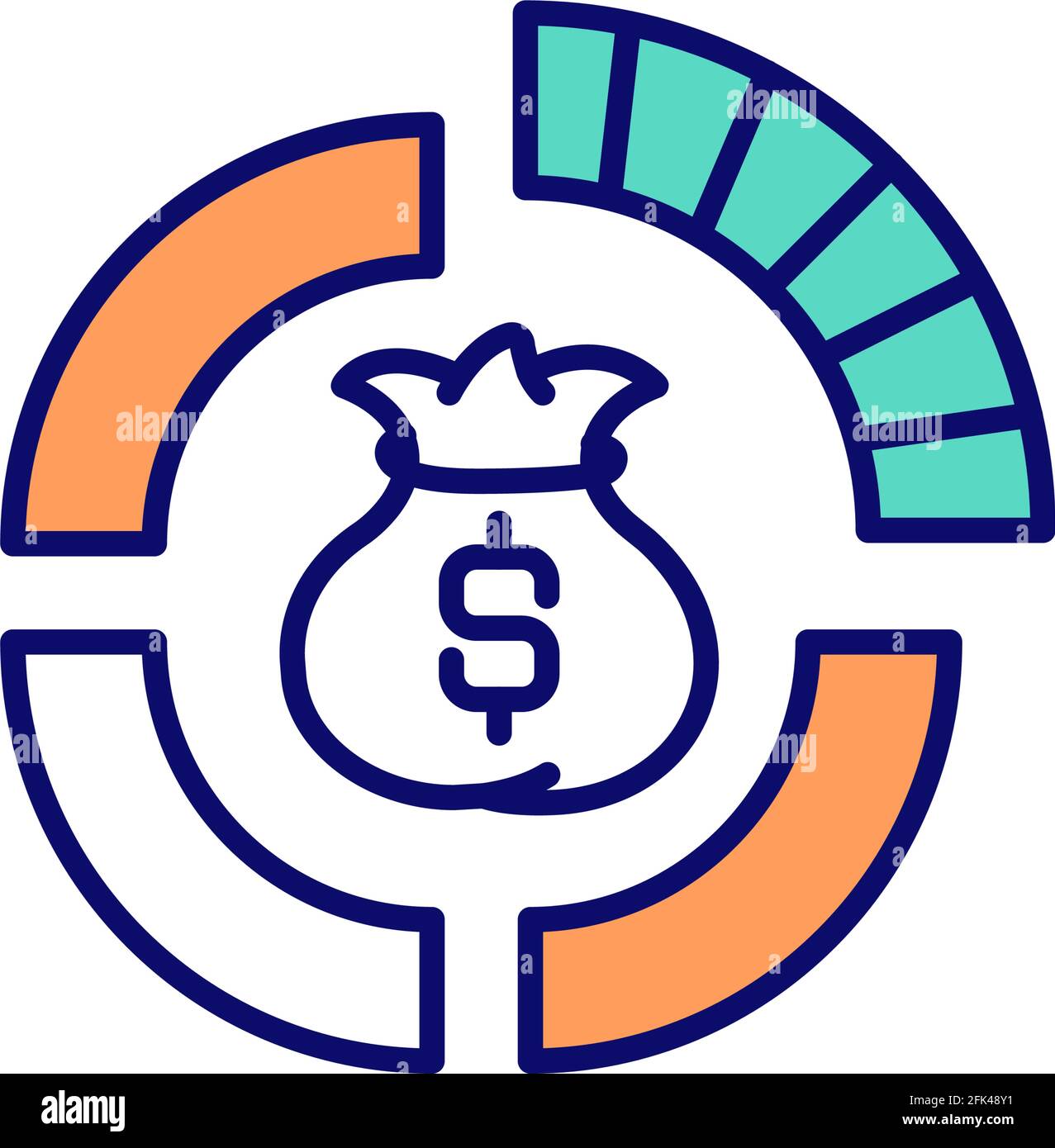 RGB-Farbsymbol für die Verwaltung von Assets Stock Vektor