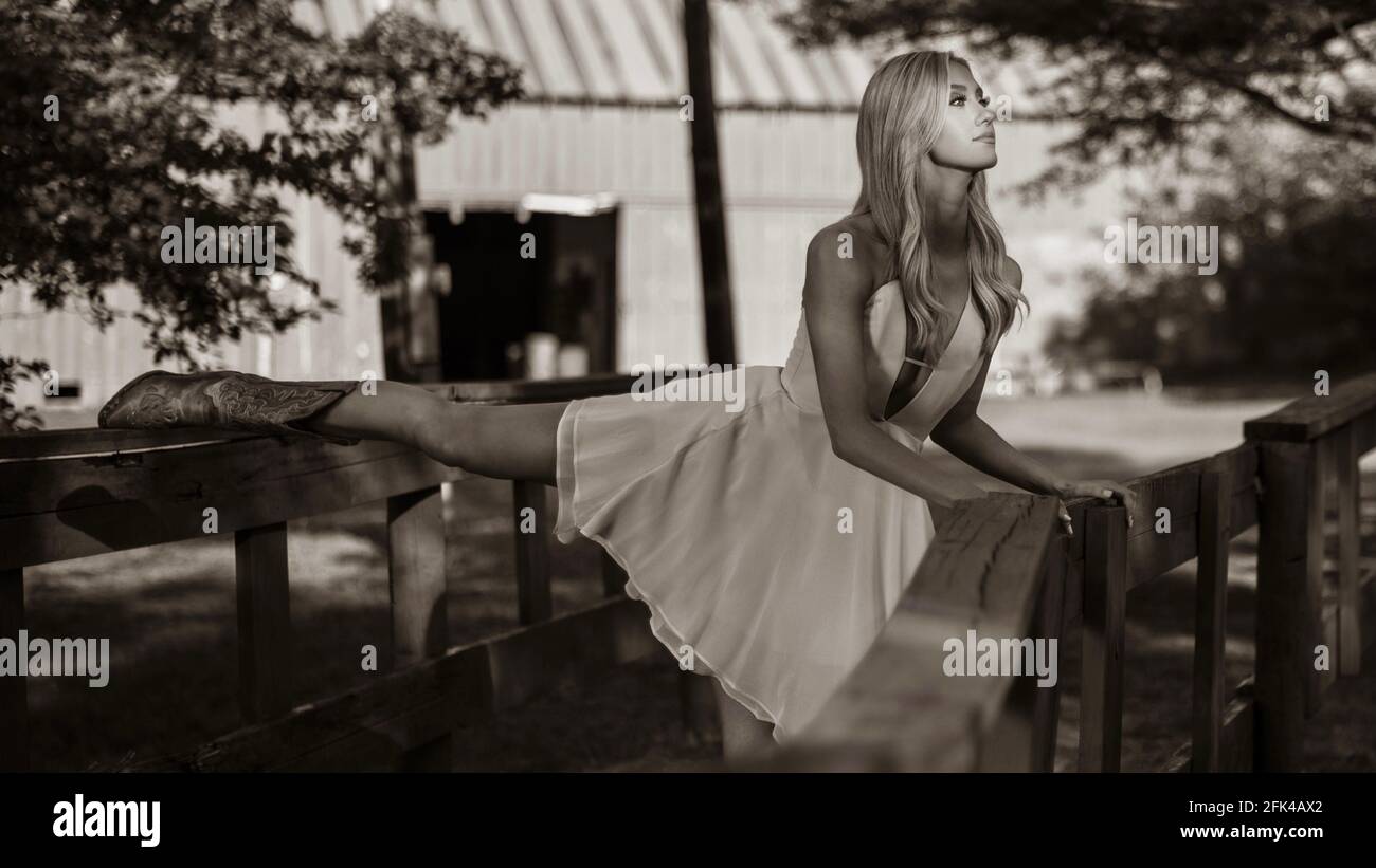 Cowgirl Ballerina Stockfoto