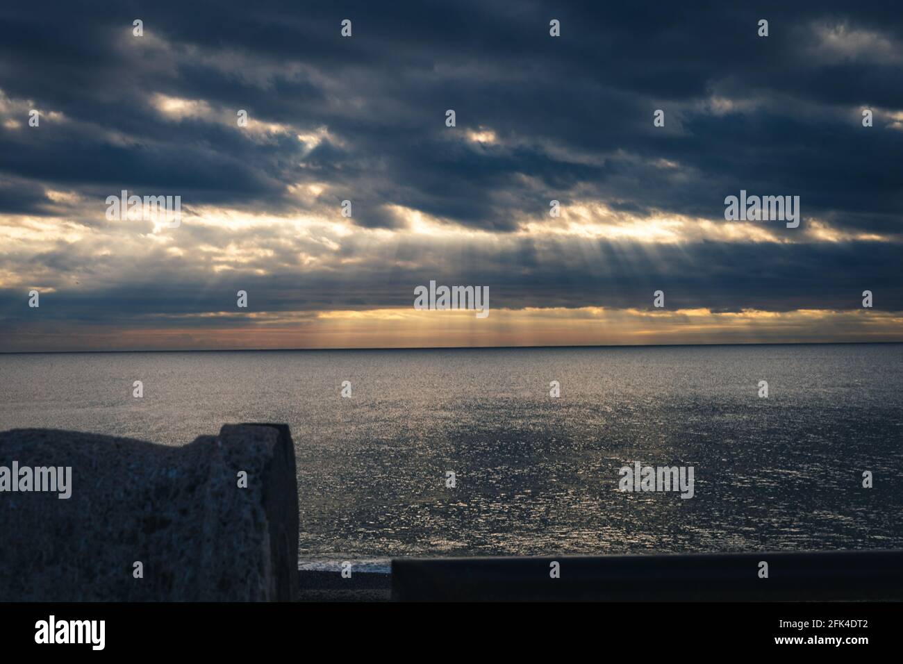 Lungomare di Savona in Italia dopo un temporale Stockfoto