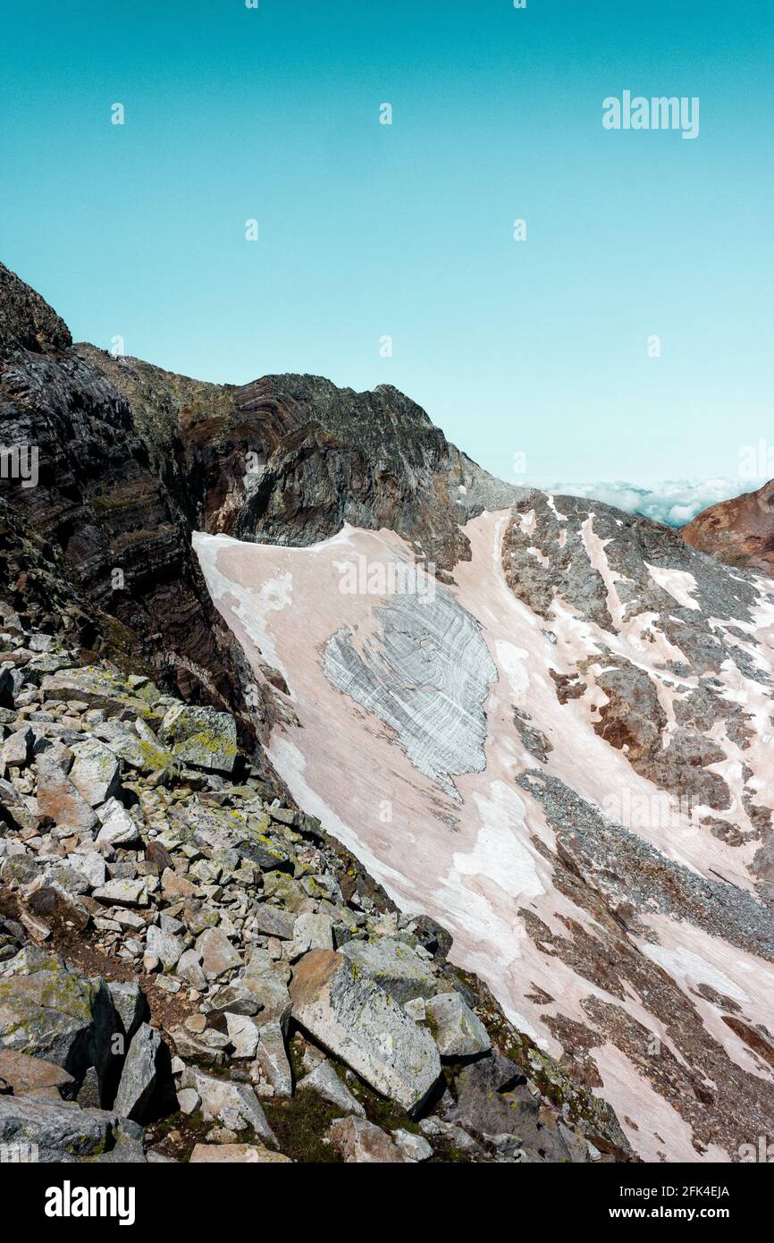 Stock Foto mit Blick auf einen kleinen Gletscher Stockfoto