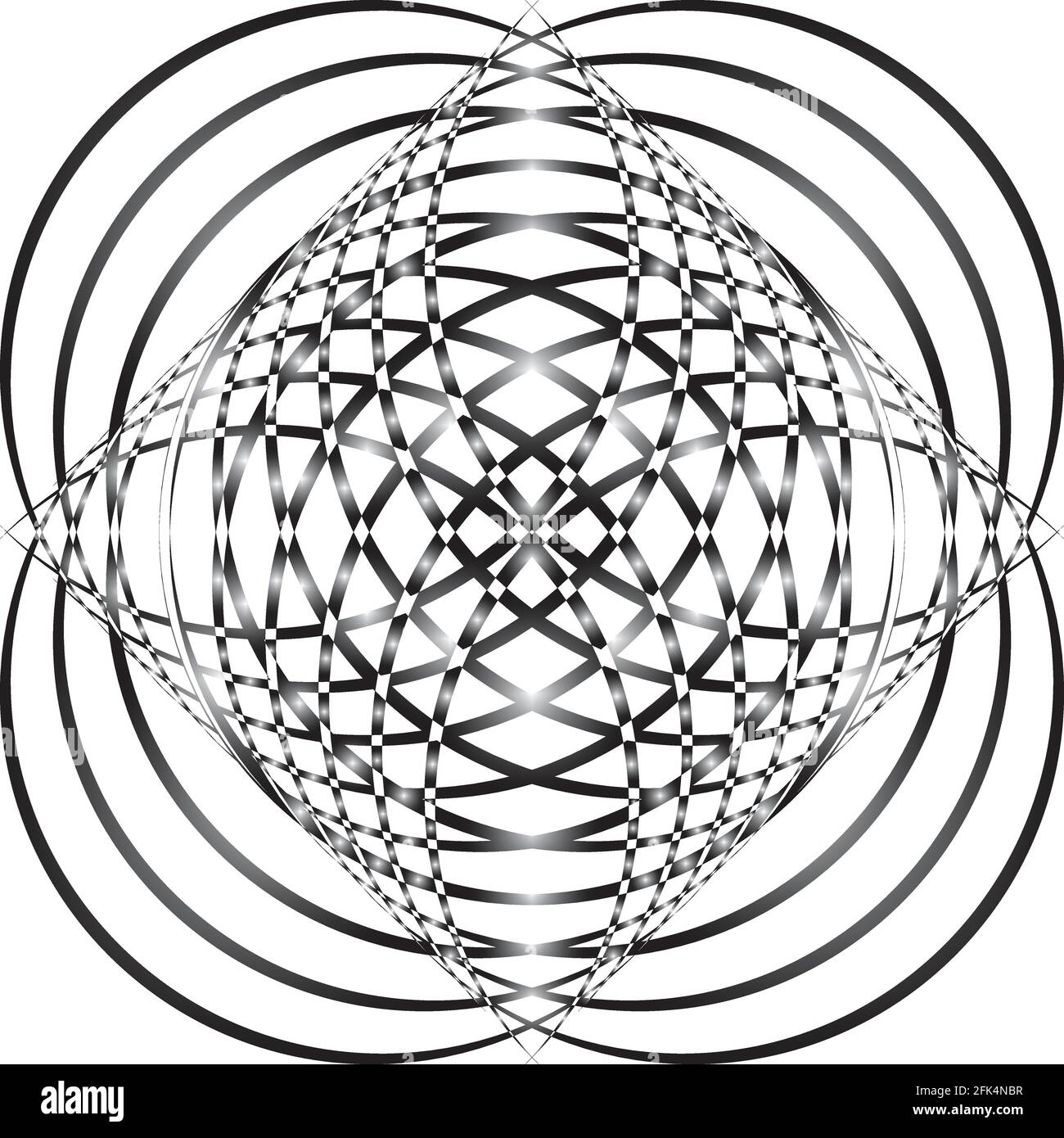 Durchschneidete Flugbahn Feuerstelle Illusion abstrakter Gradient Hintergrund schwarz auf transparent Stock Vektor