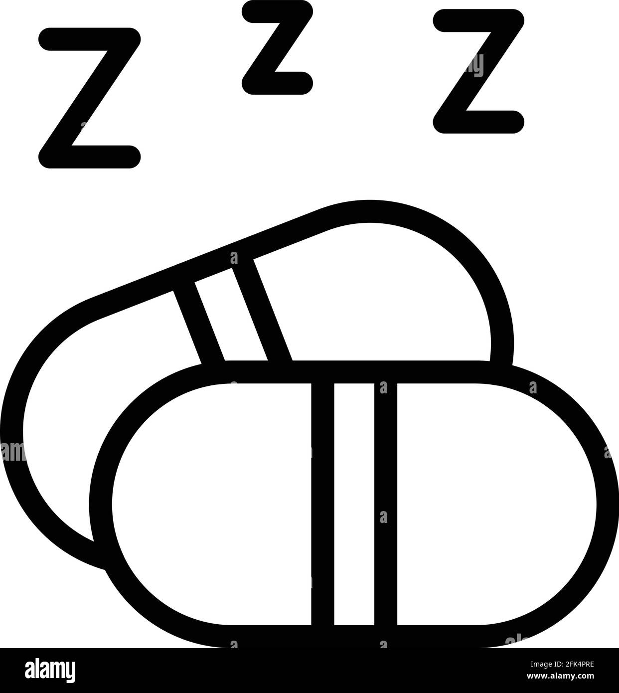 Symbol für Schlafmittel. Skizzieren Sie das Vektor-Symbol für das Webdesign auf weißem Hintergrund Stock Vektor