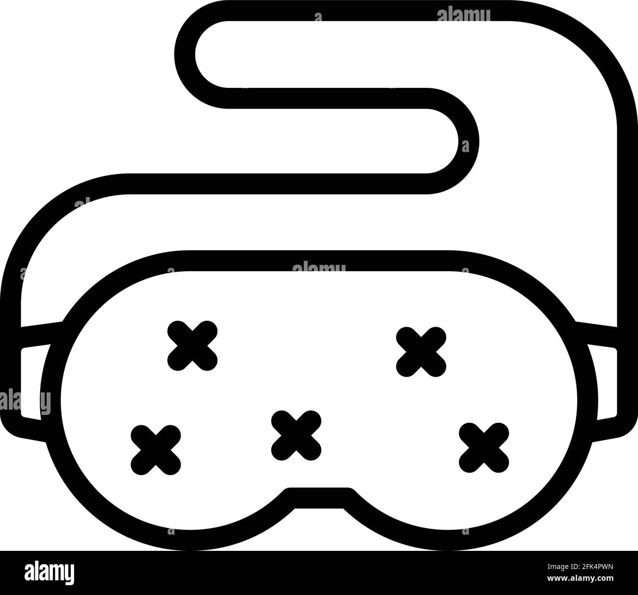 Symbol für schlafende Augenmaske. Vektorsymbol für die Darstellung der schlafenden Augenmaske für das Webdesign auf weißem Hintergrund isoliert Stock Vektor