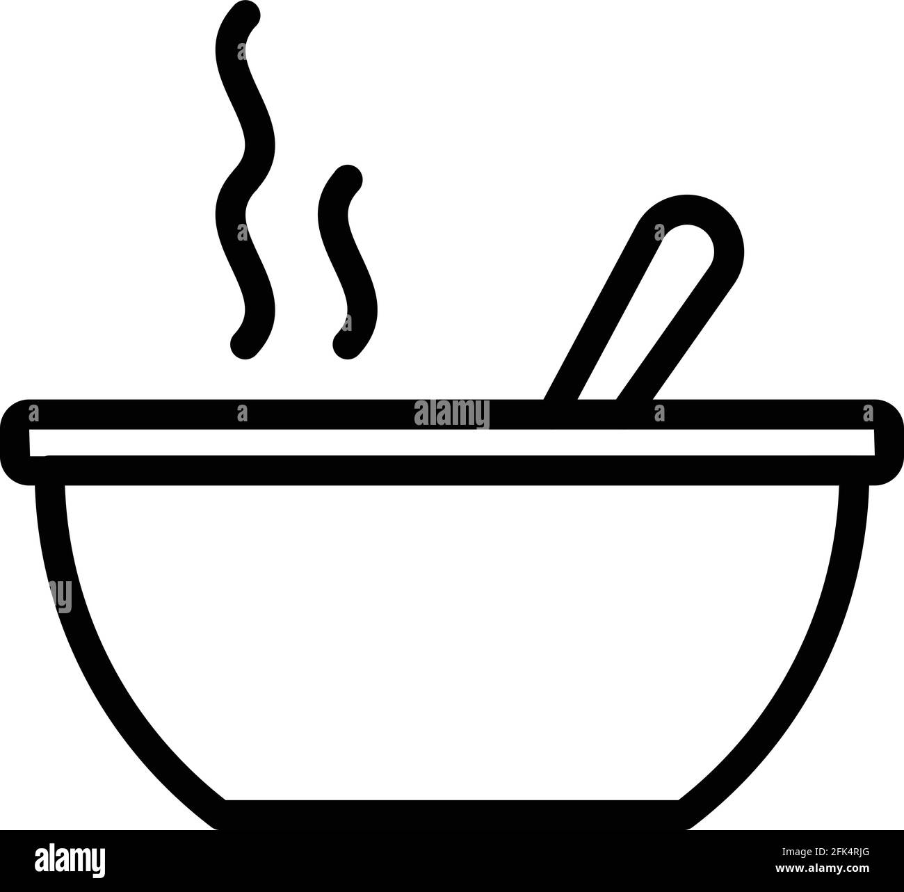 Koreanisches Suppensymbol. Skizzieren koreanische Suppe Vektor-Symbol für Web-Design isoliert auf weißem Hintergrund Stock Vektor