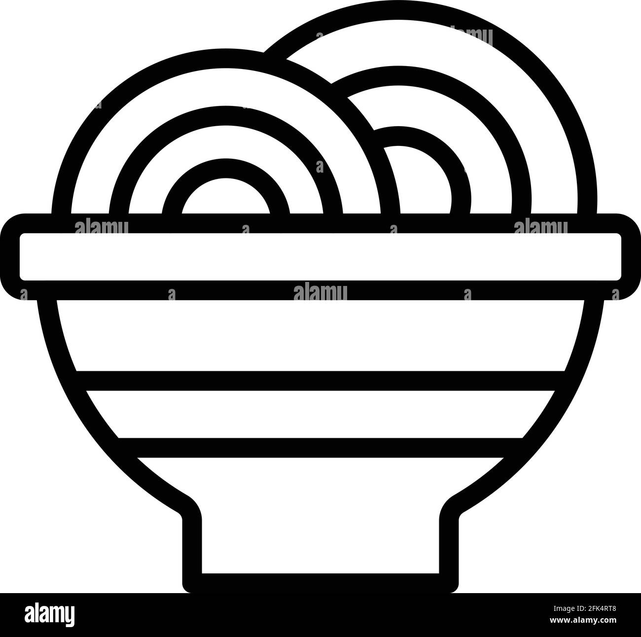 Koreanisches udon-Symbol. Umriss koreanisches udon-Vektor-Symbol für Web-Design isoliert auf weißem Hintergrund Stock Vektor