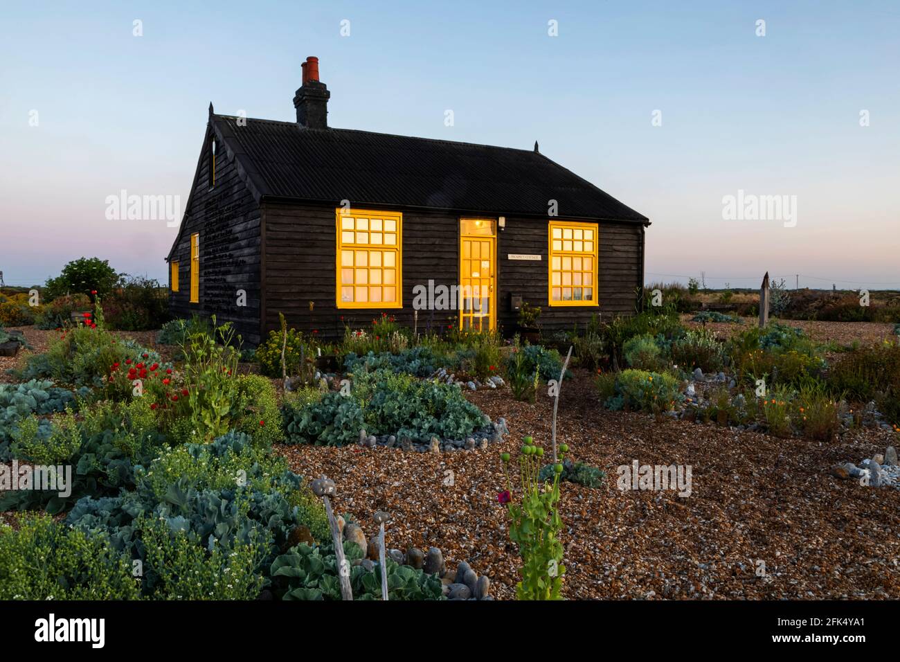 England, Kent, Dungeness, Prospect Cottage, die ehemalige Heimat des Filmregisseurs Derek Jarman *** Local Caption *** UK,United Kingdom,Great Britain,Brit Stockfoto