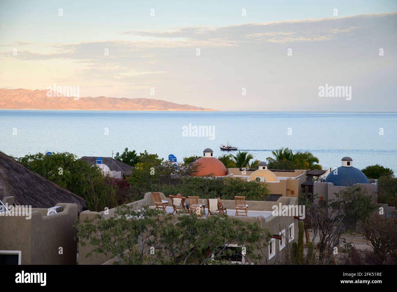 Nordamerika, Mexiko, Baja California Sur, El Sargento, Sonnenaufgang, Meer von Cortez, Golf von Kalifornien, Stockfoto