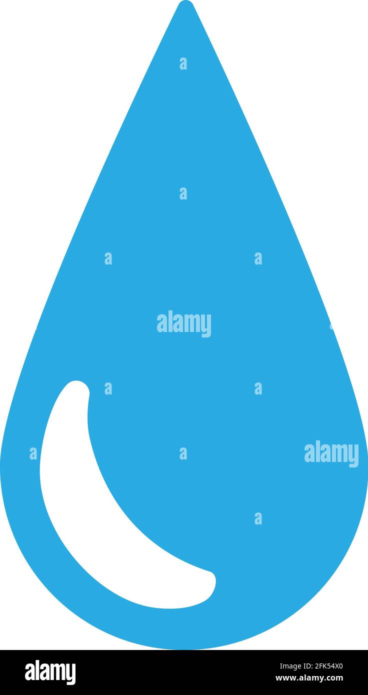 Einfaches Symbol für blaue Wassertropfen, flüssiges Wassertropfen mit Flare-Logo. Stock Vektor