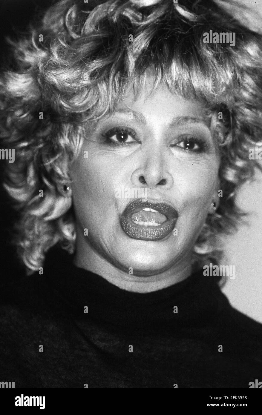 Tina Turner bei der Pressekonferenz zu Twenty Four Seven Album und Tour im Pavillion Gabriel, Paris, 27. Oktober 1999 Stockfoto