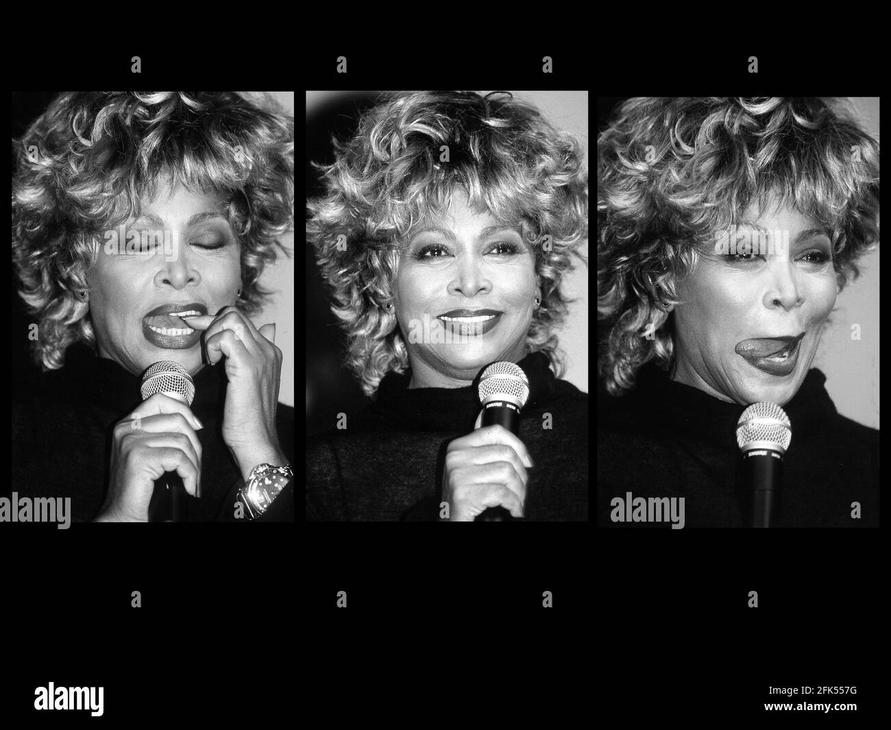 Tina Turner bei der Pressekonferenz zu Twenty Four Seven Album und Tour im Pavillion Gabriel, Paris, 27. Oktober 1999 Stockfoto