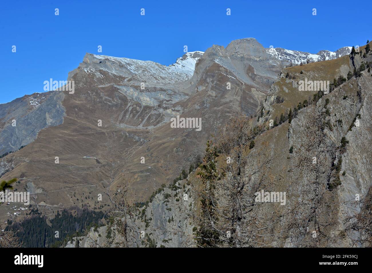 Der Gipfel des Arpelistock oberhalb des Sanetschpasses hinein Die Berner Alpen der Schweiz Stockfoto