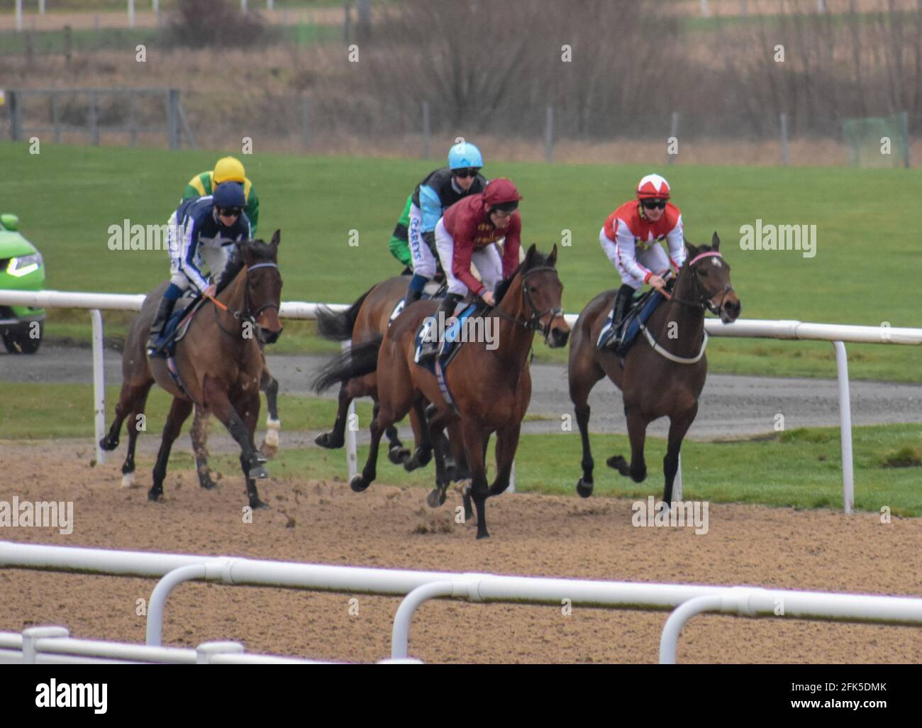 Wolverhampton Races, ein Tag beim Pferderennen Stockfoto