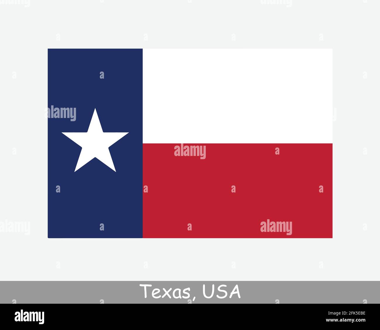 Texas USA Staatsflagge. Flagge von TX, USA isoliert auf weißem Hintergrund. Vereinigte Staaten, Amerika, American, Vereinigte Staaten von Amerika, US-Bundesstaat. Vektor-Illus Stock Vektor