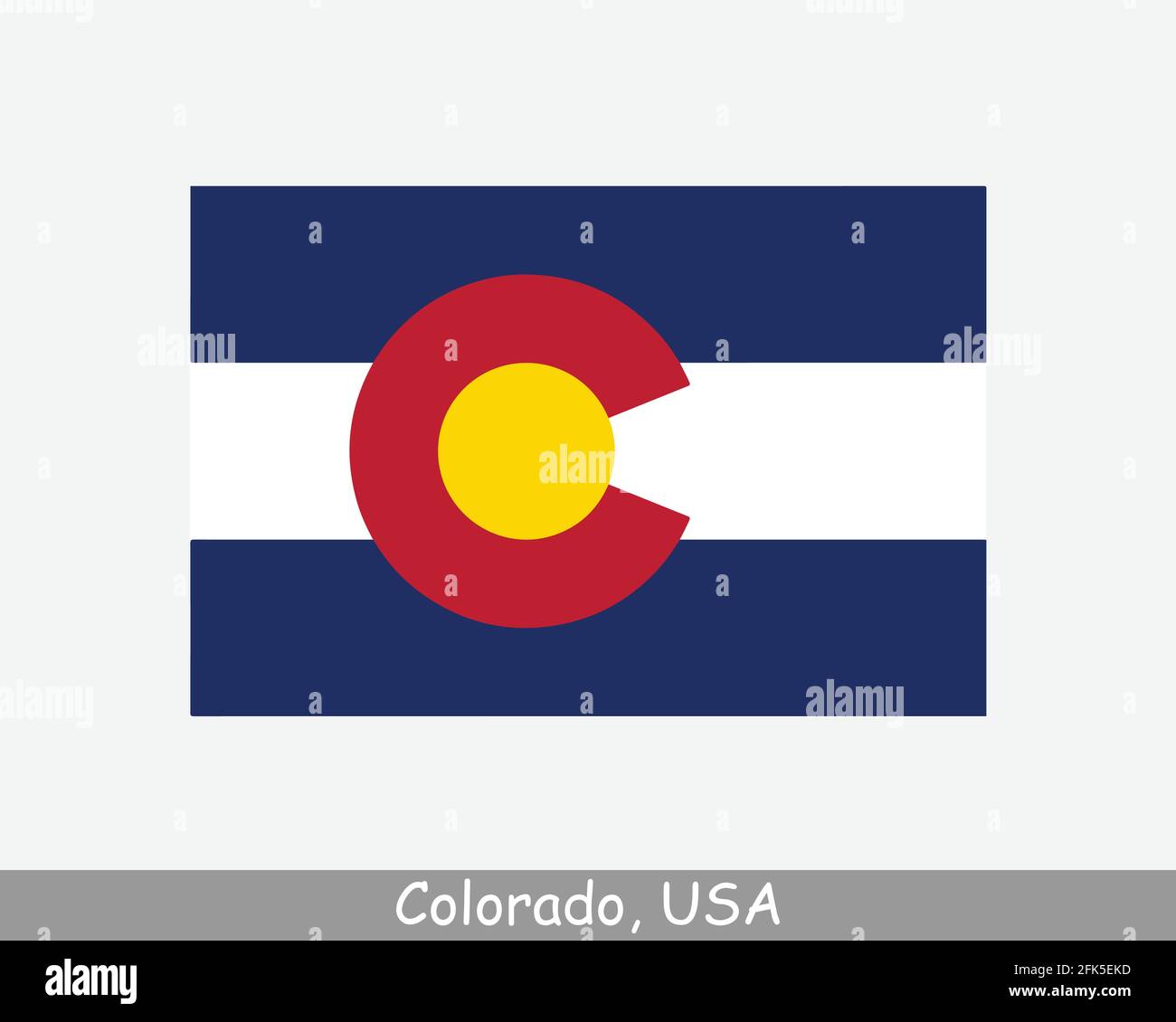 Colorado USA Staatsflagge. Flagge VON CO, USA isoliert auf weißem Hintergrund. Vereinigte Staaten, Amerika, American, Vereinigte Staaten von Amerika, US-Bundesstaat. Vektor-il Stock Vektor