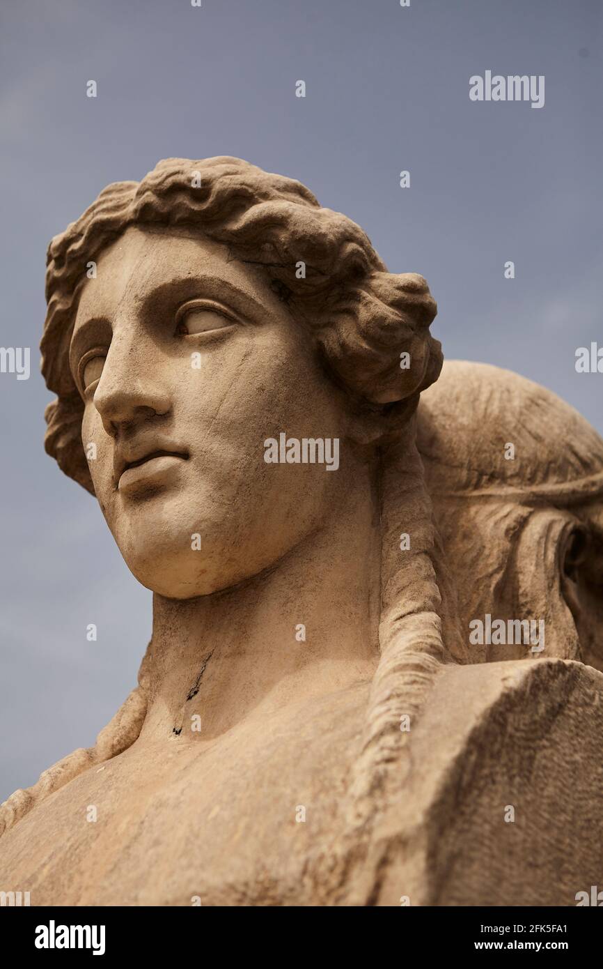 Steinkopfstatue des Herms im Panathenaic-Stadion, original modernes Olympiastadion, Athen, Griechenland Stockfoto