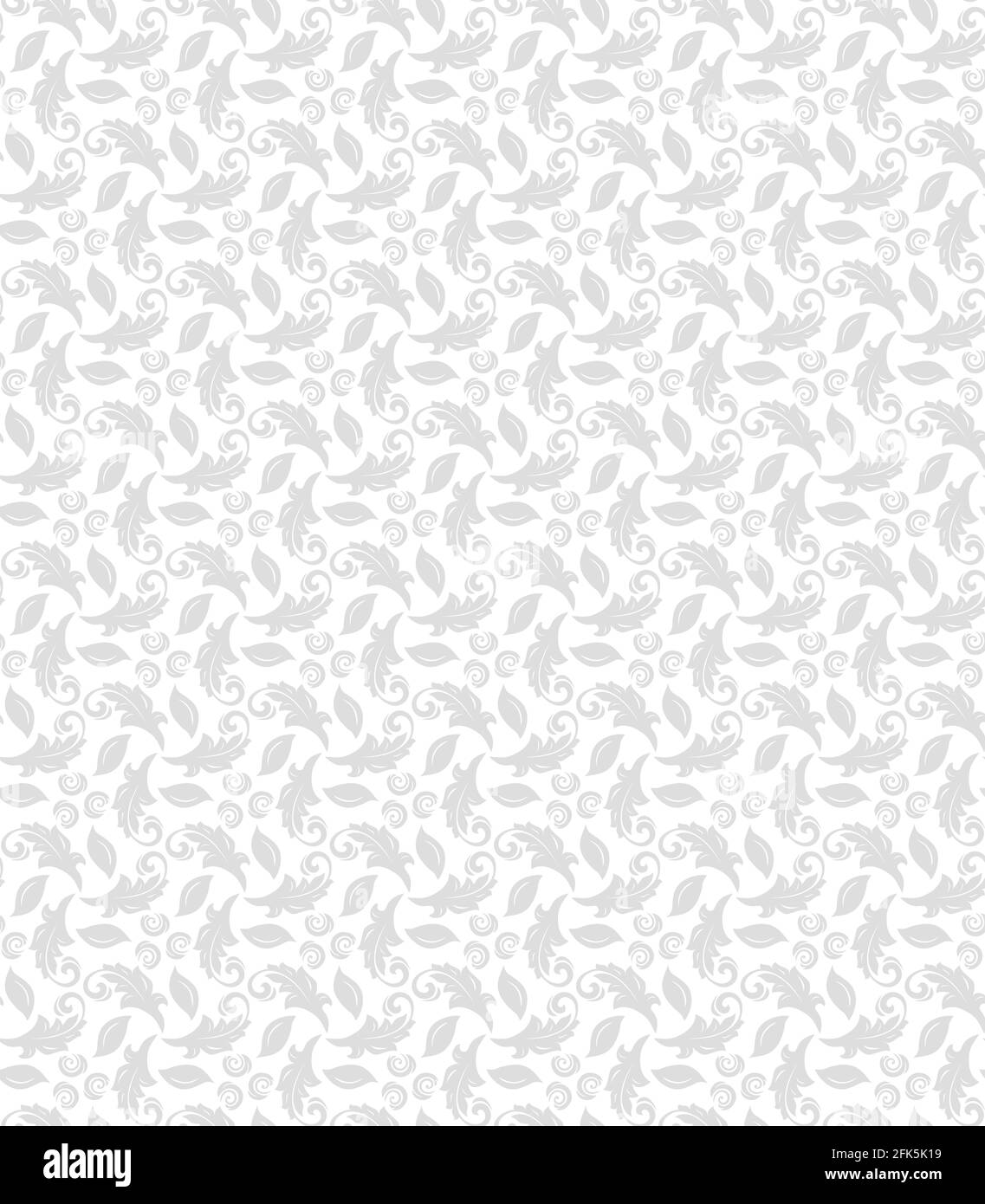 Blumenschmuck in hellem Silber. Nahtlose abstrakte klassische Hintergrund mit Blumen. Muster mit sich wiederholenden floralen Elementen. Ornament für Stoff, Tapete und Verpackung Stockfoto