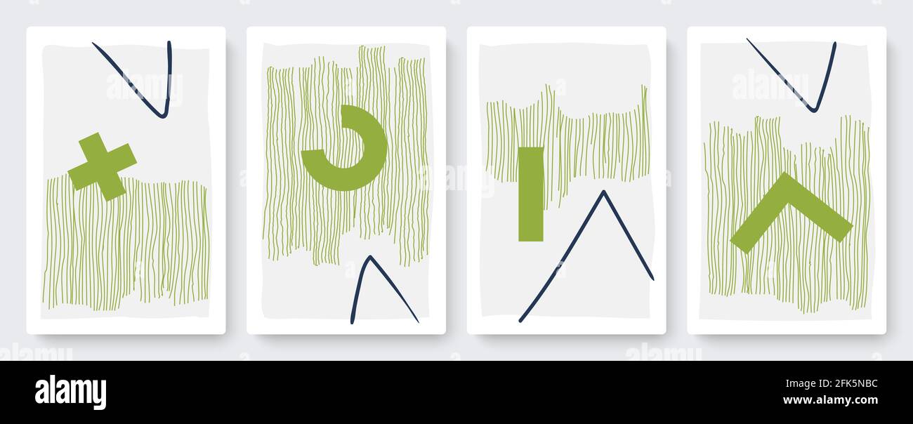 Abstrakte trendige Striche, Liniensymbole gesetzt, Vorlage Hintergrund für Social-Media-Geschichten Stock Vektor