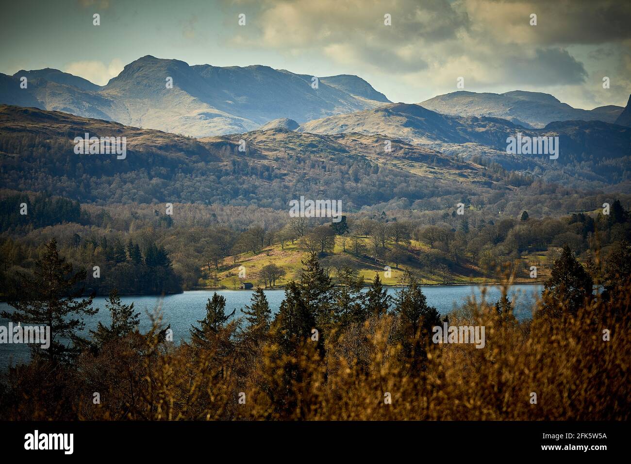 Blick von Windermere im Lake District National Park von Cumbria Stockfoto