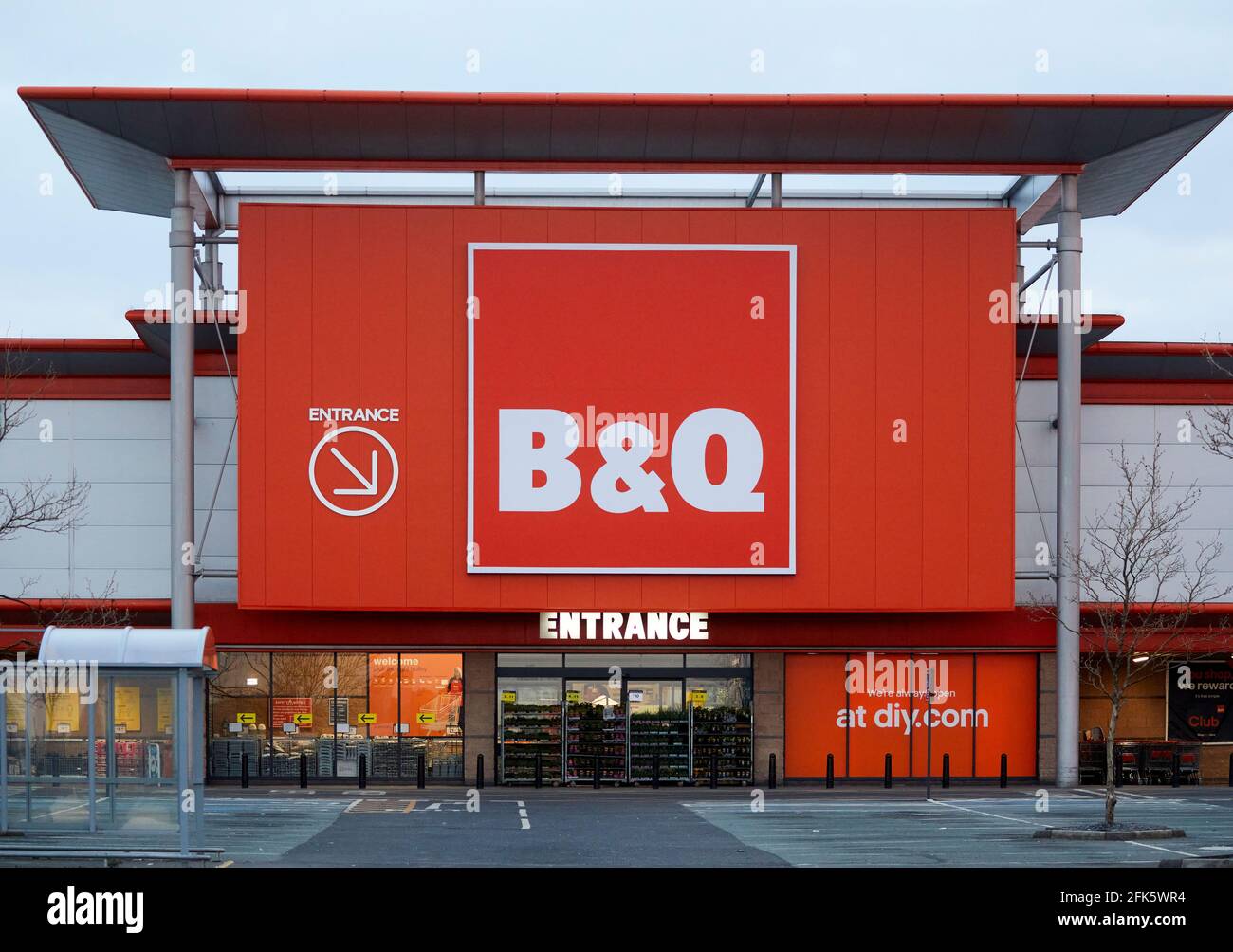 B&Q Stockport Store Front Stockfoto