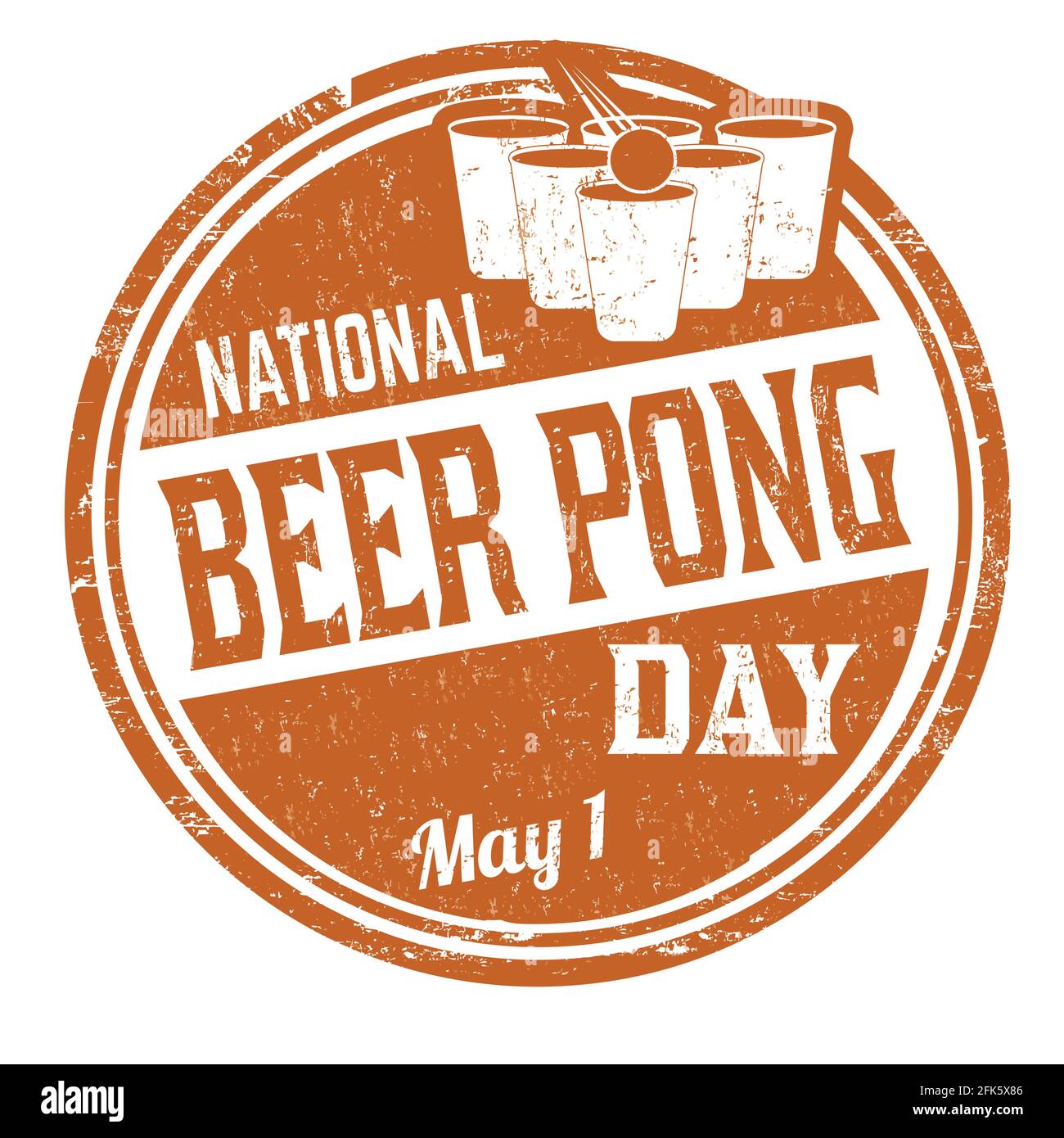 National Beer Pong Day Grunge Gummistempel auf weißem Hintergrund, Vektorgrafik Stock Vektor