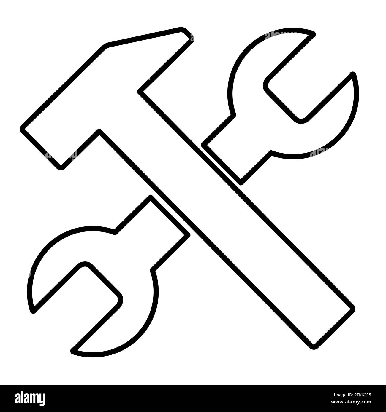 Reparatursymbol auf weißem Hintergrund. Vektorgrafik Stock Vektor