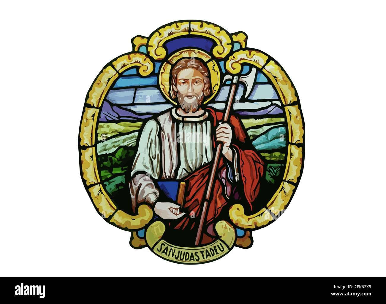 saint Judas Thaddaeus Glauben Heilige zwölf Apostel Illustration Stockfoto