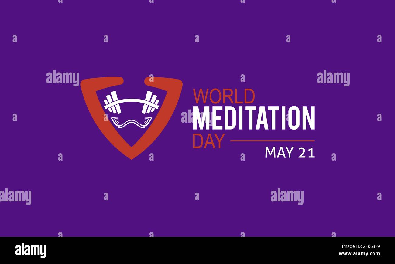 World Meditation Day Gesundheitsprävention und Sensibilisierung Vektor-Konzept. Banner, Poster – Vorlage Für Die Kampagne Zum Weltmeditationstag. Stock Vektor