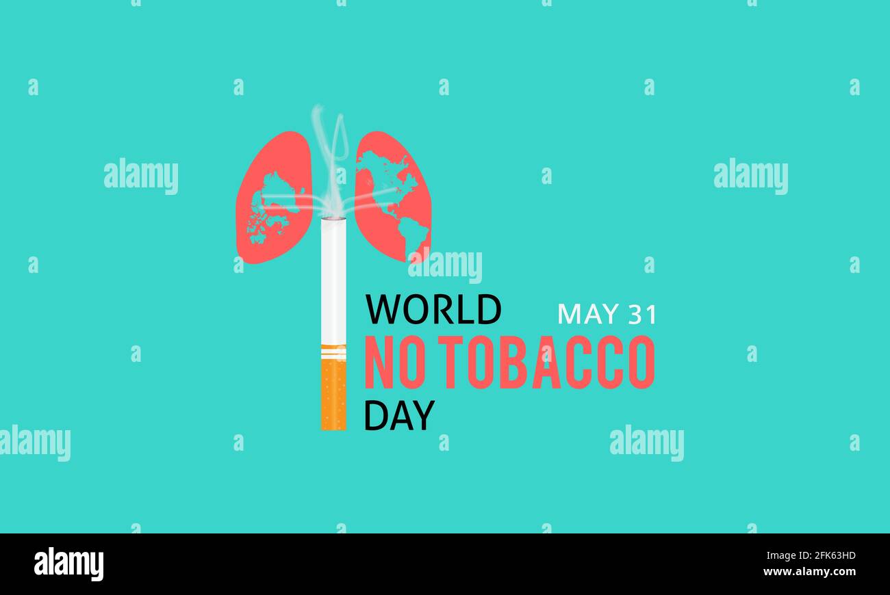 World No-Tobbaco Day Gesundheitsprävention und Sensibilisierung Vektor-Konzept. Banner, Poster World No-Tobbaco Day Awareness Campaign Template. Stock Vektor