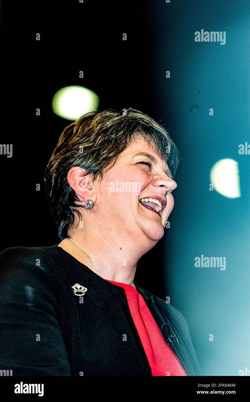 Belfast, Großbritannien. Juni 2017. Arlene Foster bei der britischen Wahlzählung in Belfast Credit: Bonzo/Alamy Live News Stockfoto