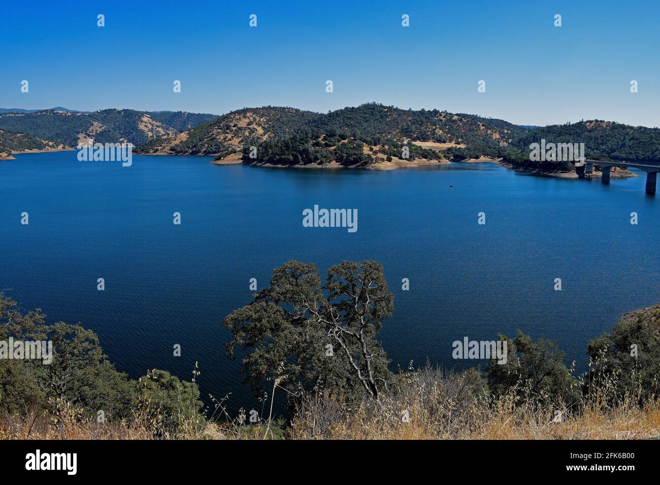 Neue Melones Reservoir, Kalifornien, USA Stockfoto