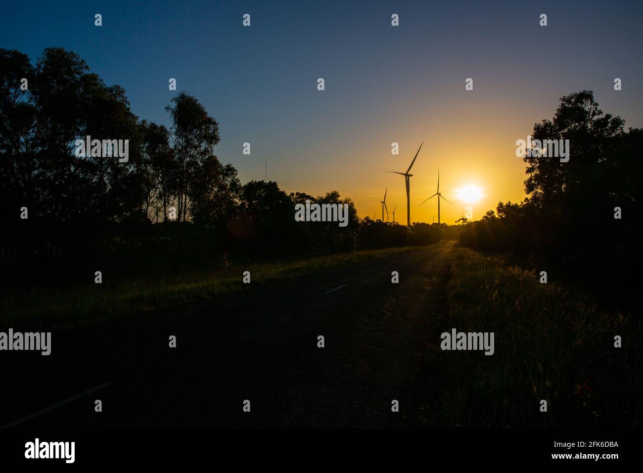 Windturbinen zur Stromerzeugung, Australien Stockfoto