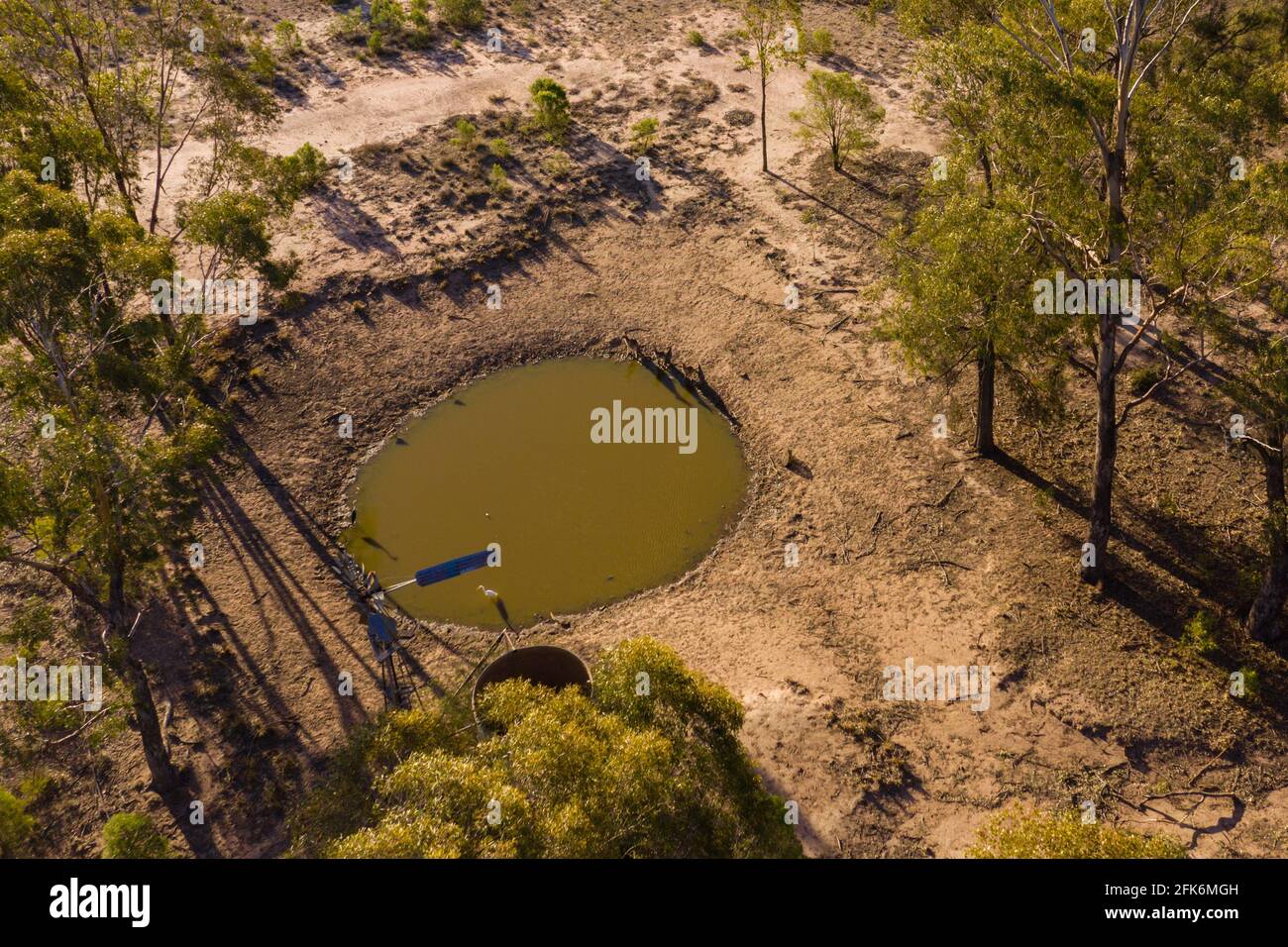 Staudamm auf dem Bauernhof in Australien Stockfoto