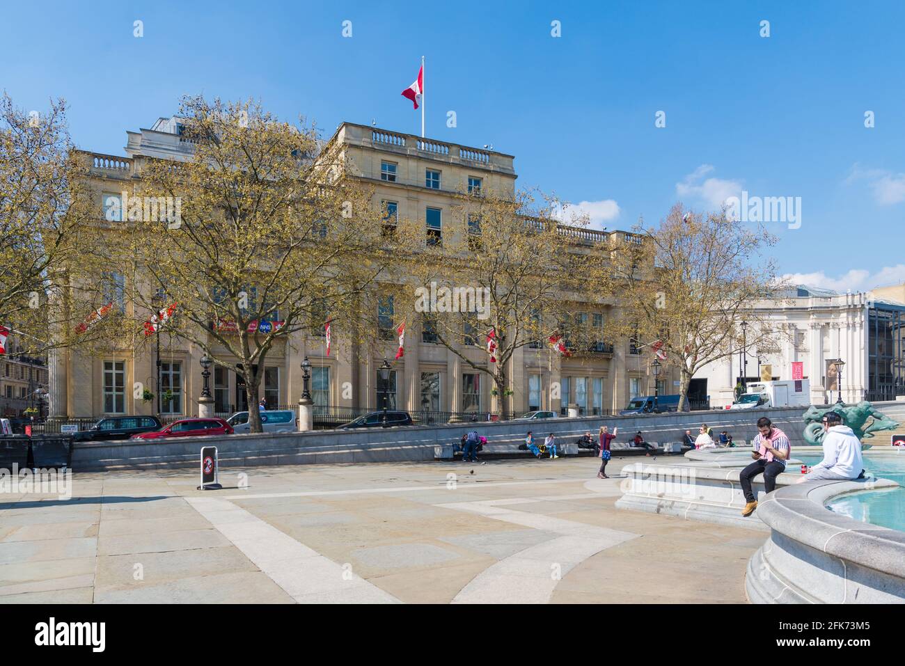 Die Vorderfassade des Canada House, vom Trafalgar Square aus gesehen, London, England, Großbritannien Stockfoto