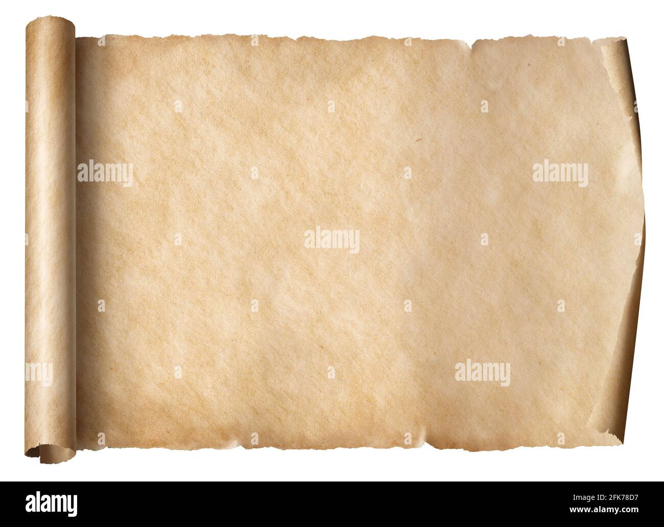 Altes Papier, horizontale Rollen, isoliert eingestellt Stockfoto Altes Papier, horizontale Rollen, isoliert eingestellt Stockfoto