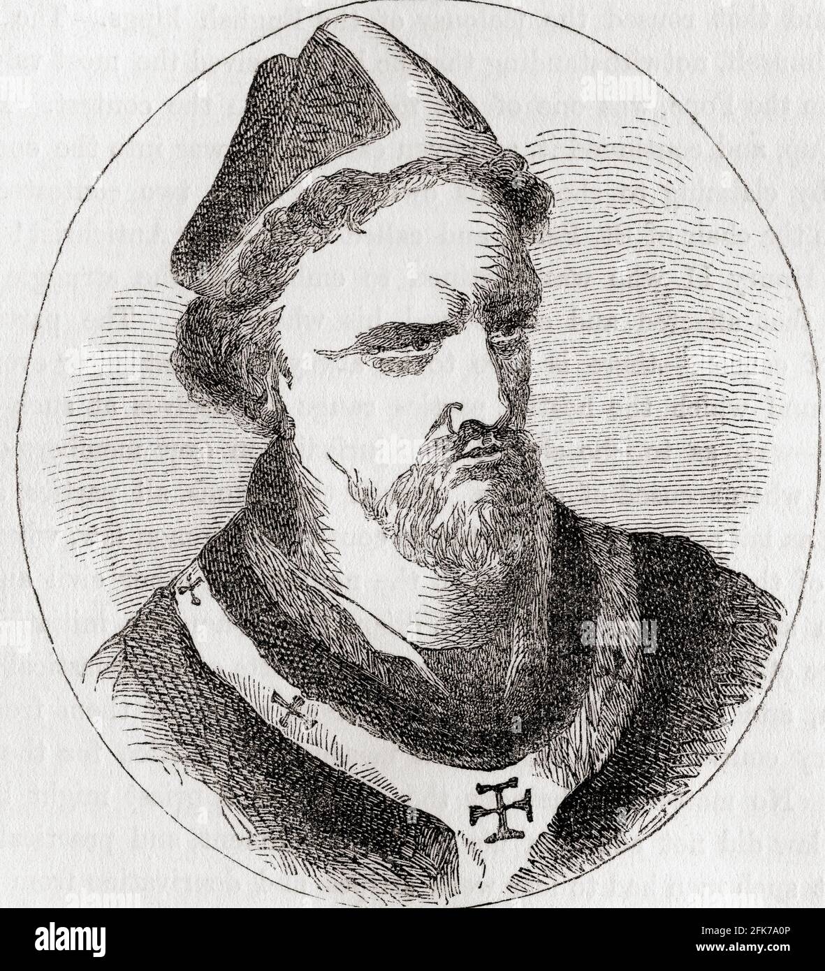 Thomas Becket aka Saint Thomas of Canterbury, Thomas of London und Thomas à Becket, 1119/1120 –1170. Erzbischof von Canterbury von 1162 bis zu seinem Mord im Jahr 1170. Aus der Geschichte des Fortschritts in Großbritannien, veröffentlicht 1866. Stockfoto