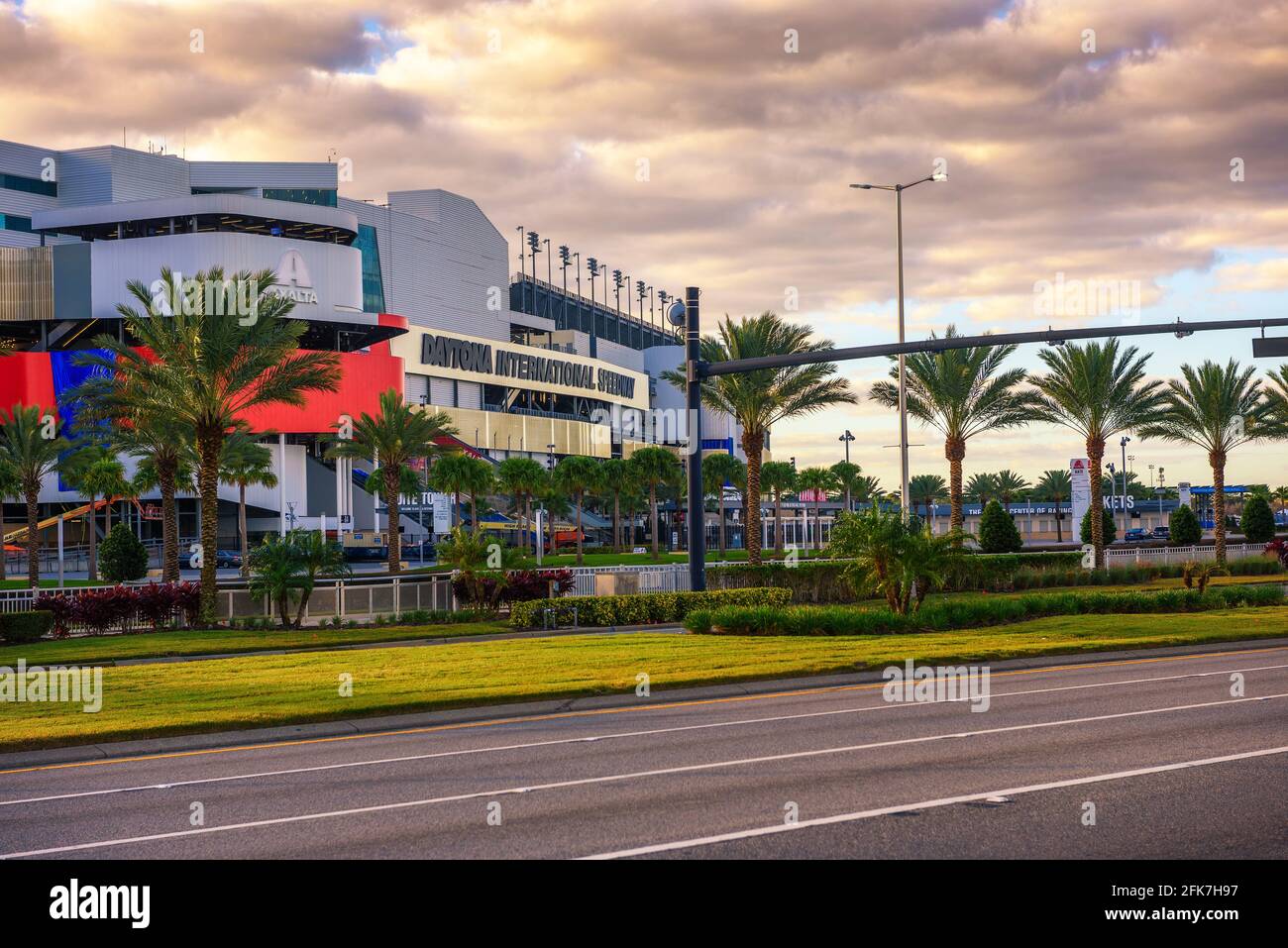 Der internationale Speedway von Dayton Beach, Florida. Stockfoto