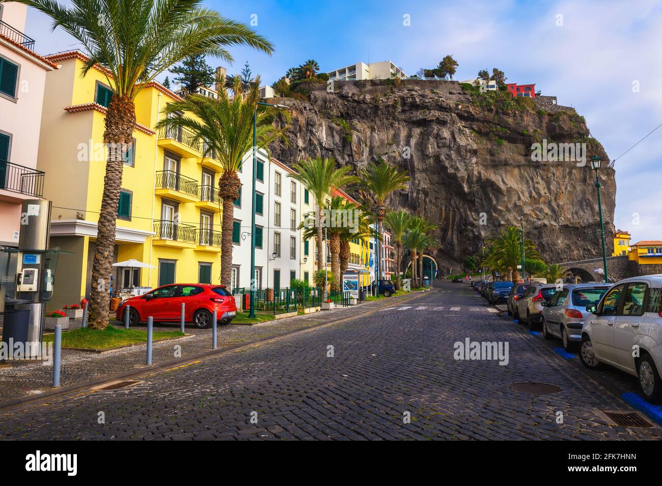 Hauptstraße von Ponta do Sol in Madeira, Portugal Stockfoto