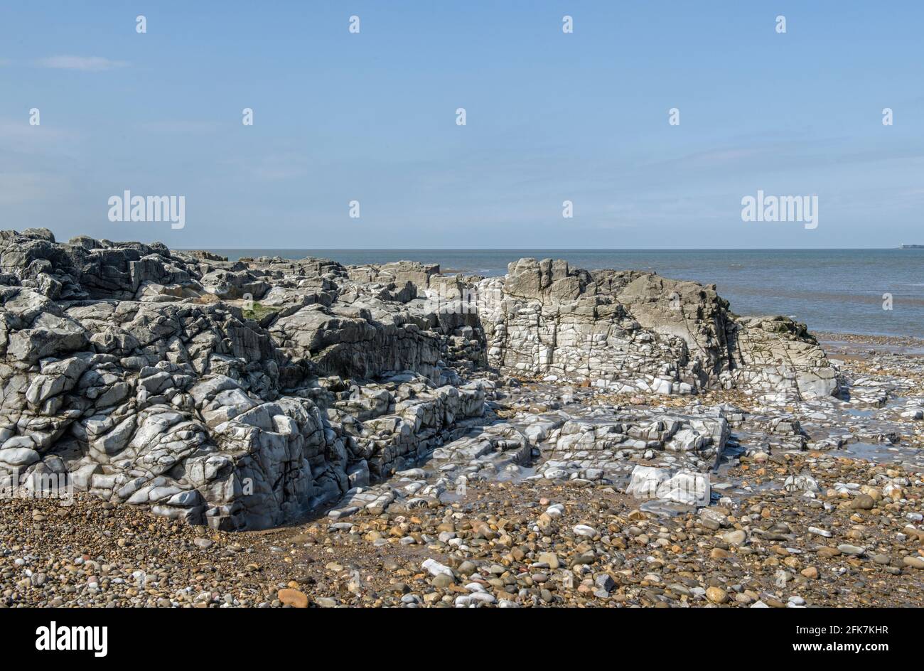 An der Flussmündung des Flusses Ogmore, Ogmore by Sea, Südwales Stockfoto