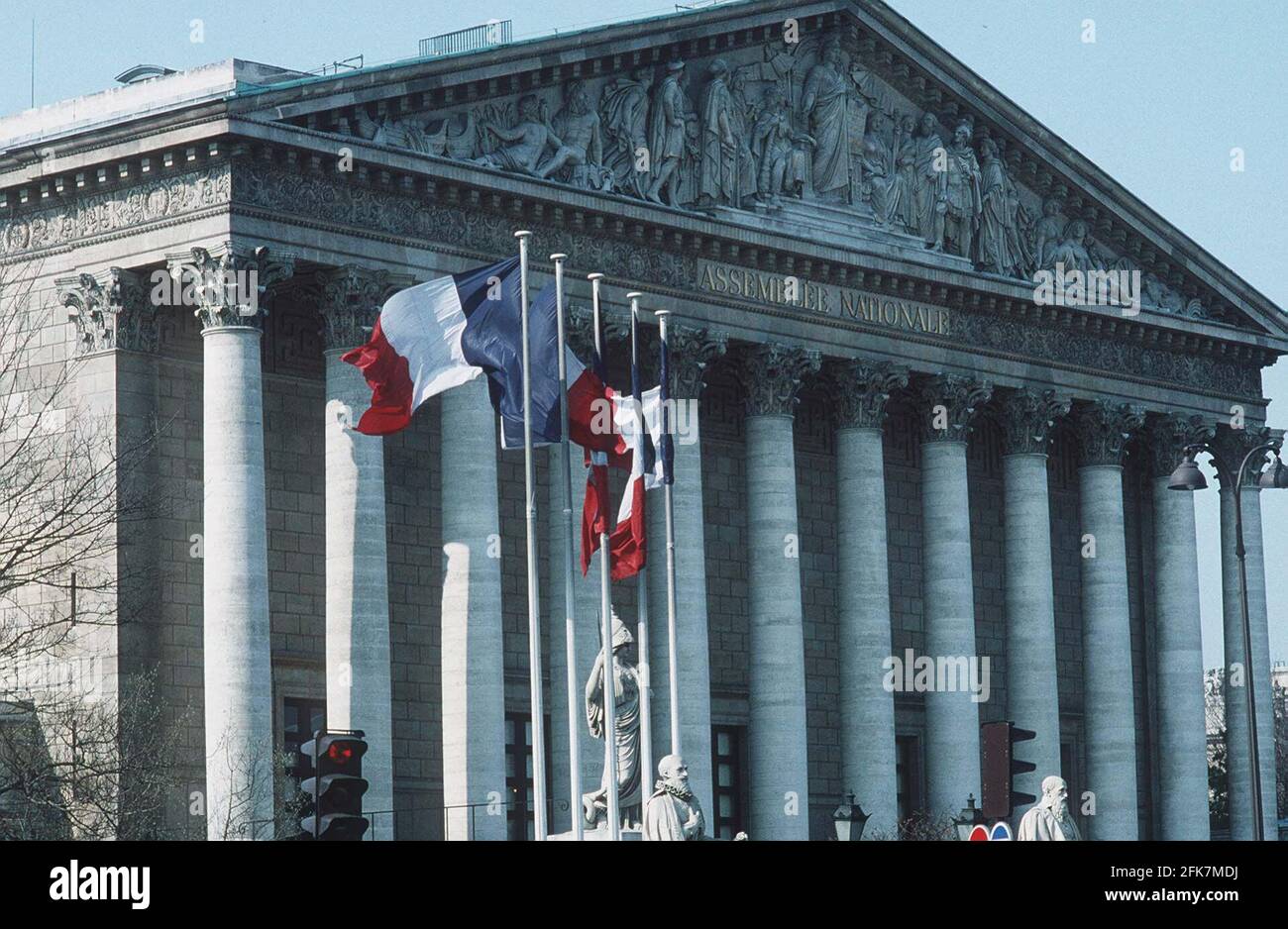 PARIS FRANKREICH NATIONALVERSAMMLUNG PARLAMENTSGEBÄUDE. DIE SEINE. Stockfoto