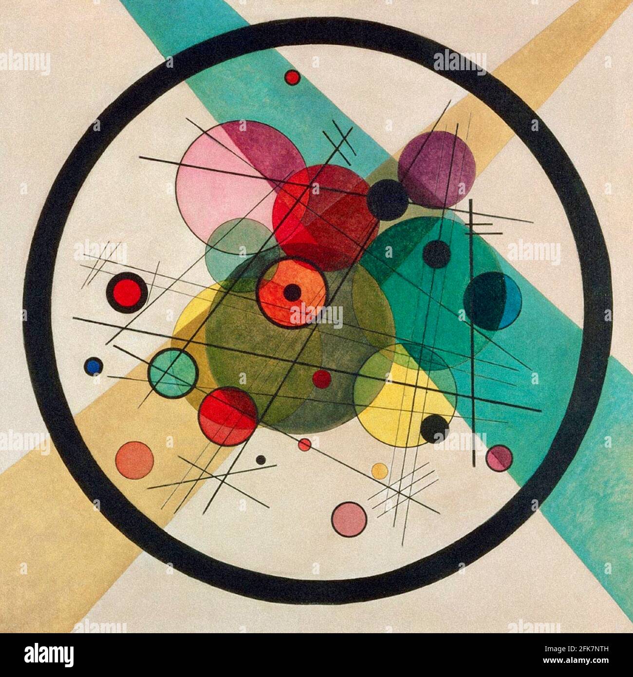 Kandinsky Kunstwerk mit dem Titel Circles in a Circle. Stockfoto
