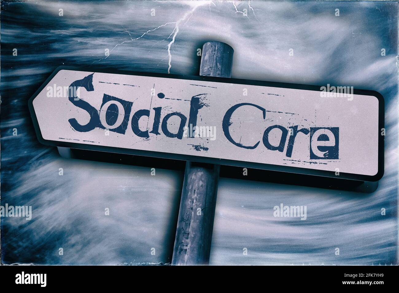 Sozialfürsorge-Display auf einem Verkehrsschild Stockfoto