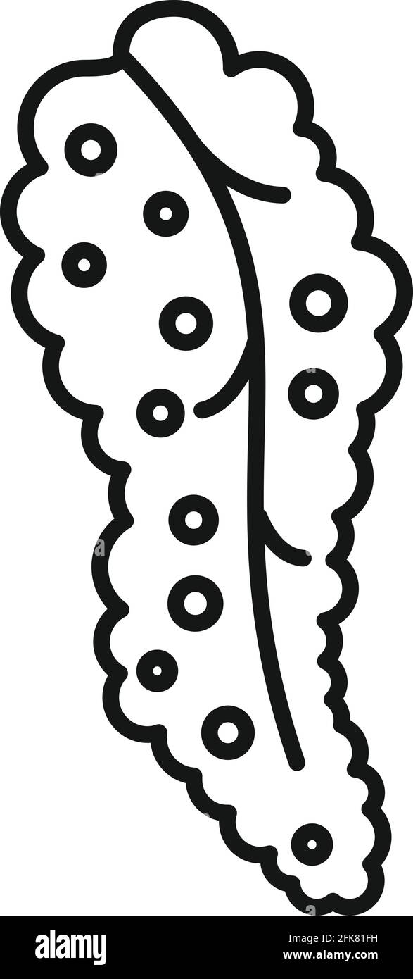 Verdauung Pankreas Symbol, umreiß Stil Stock Vektor