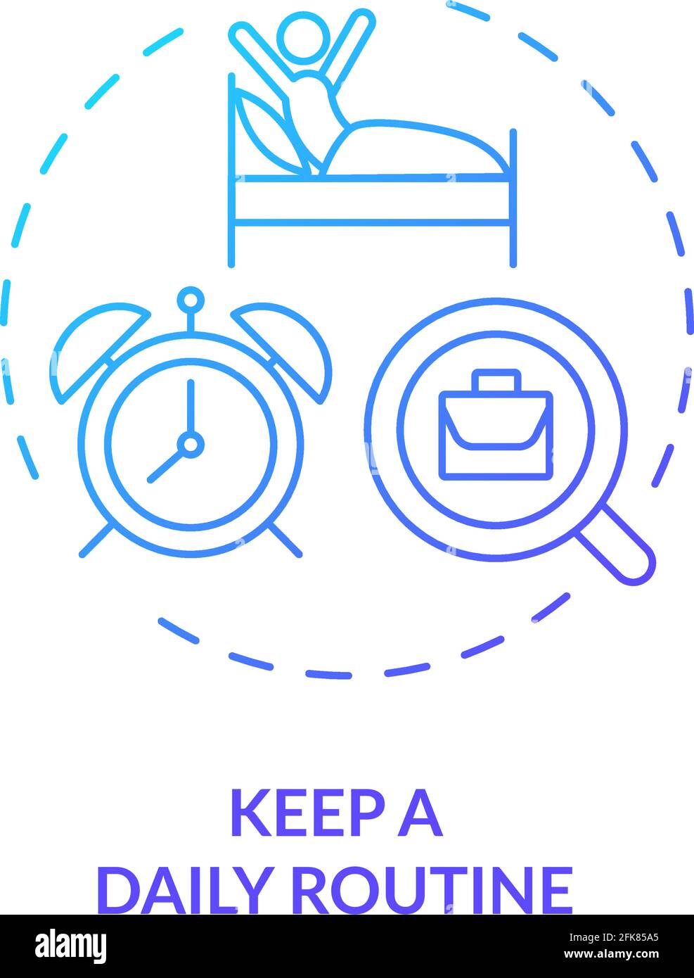 Halten Sie ein tägliches Routinekonzept-Symbol Stock Vektor