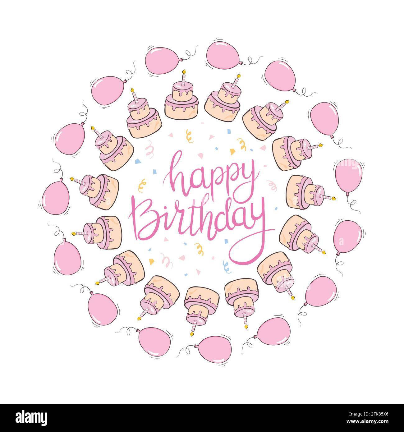 Alles gute zum Geburtstag Mädchen Grußkarte. Creative Happy Birthday