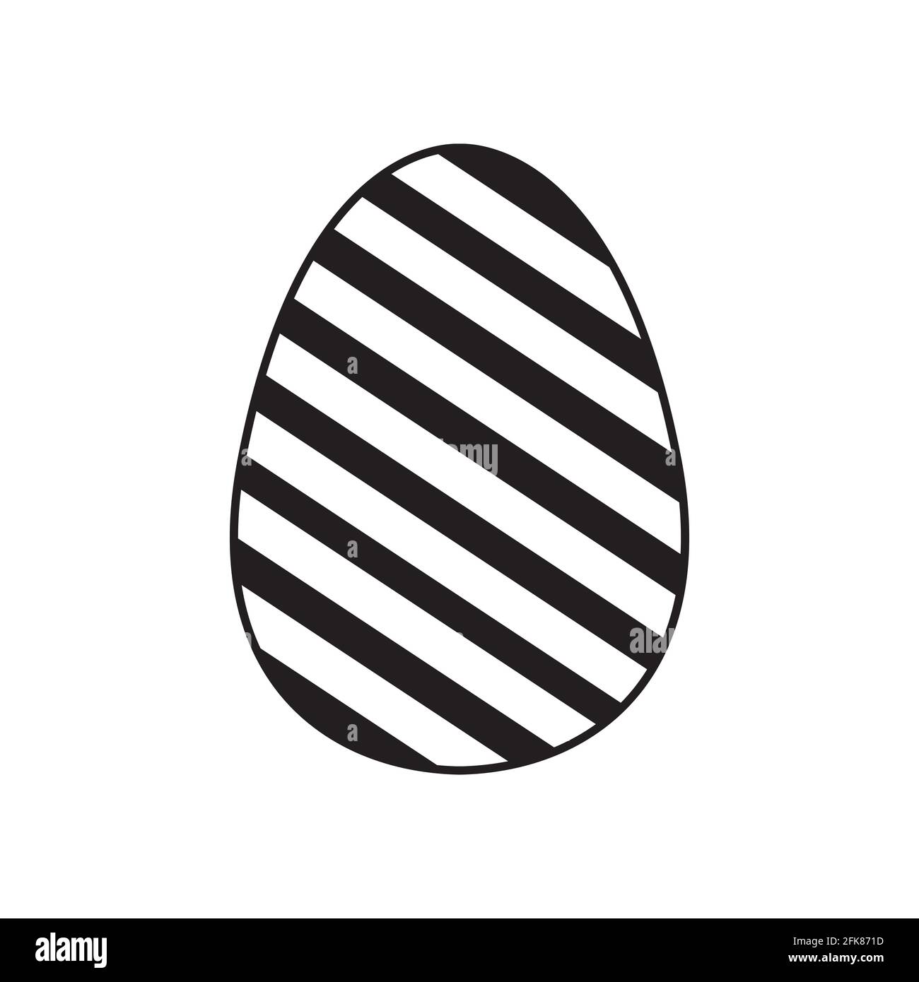 Ostereier-Ikone mit Glint, einfaches osterei traditionell mit gewellten Linienmustern Symbol-Vektor-Zeichen, flache schwarze Silhouette auf weißem Hintergrund Stock Vektor