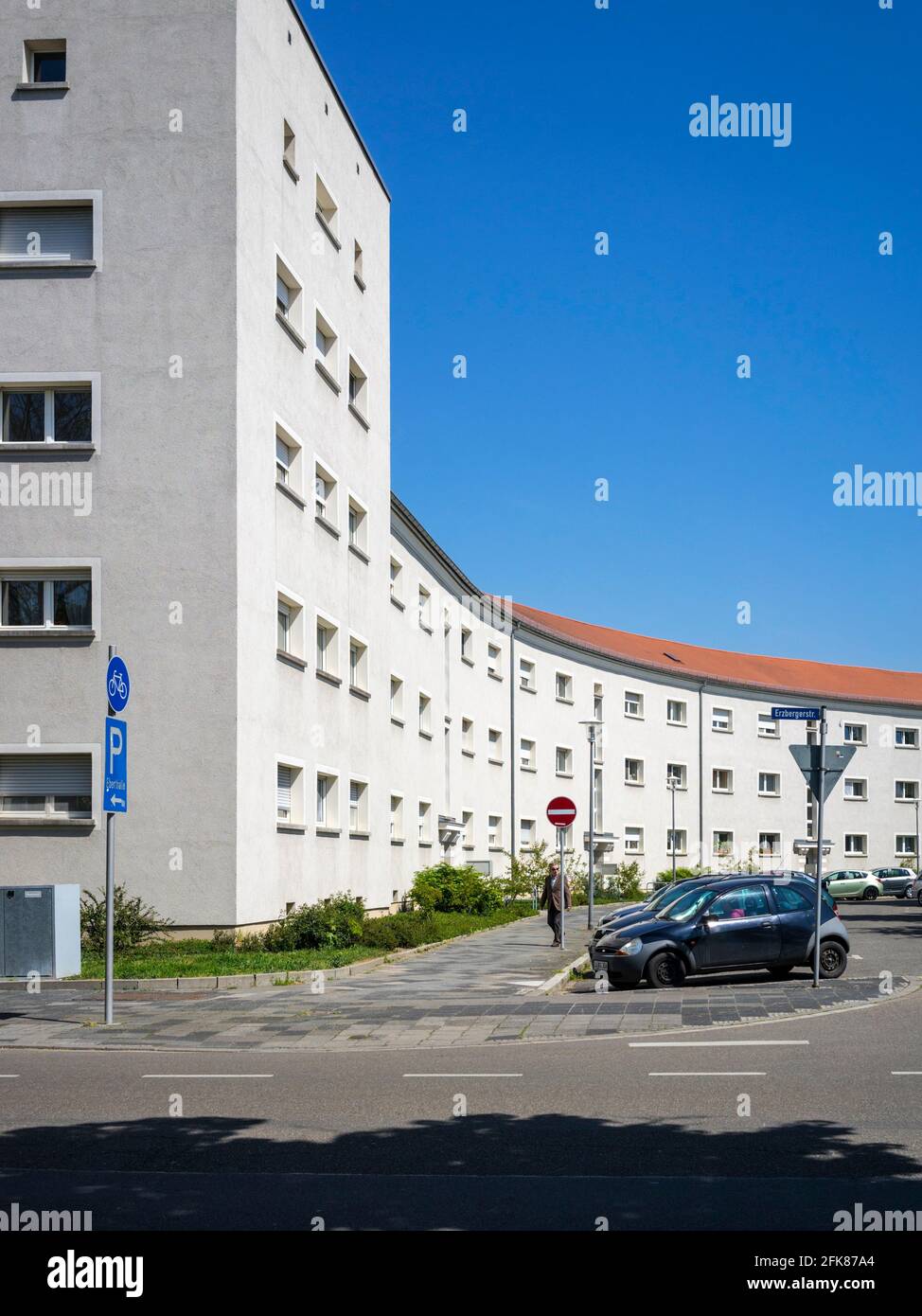 Bauhausarchitektur: Ebertsiedlung in Ludwigshafen / Deutschland Stockfoto