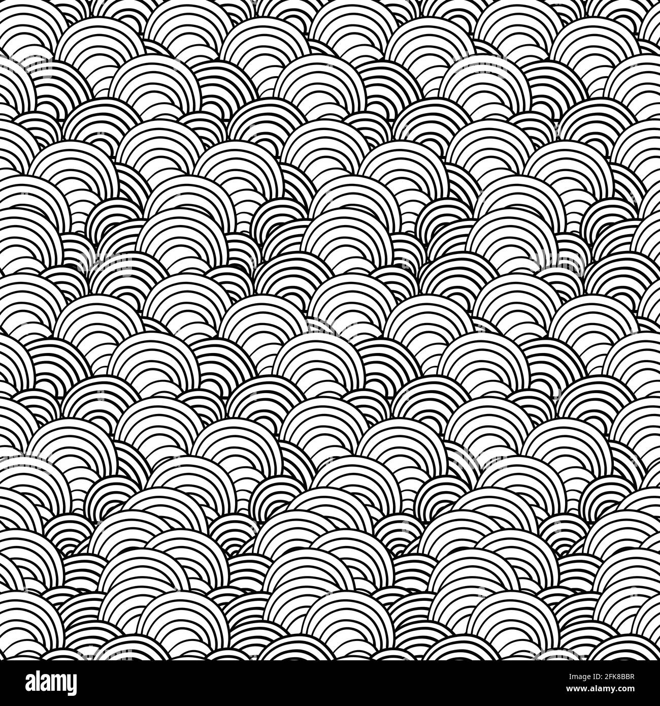 Nahtloses Muster mit niedlichen schwarzen Doodle Wolken auf weiß. Kinder wiederholen Hintergrund. Endlose Textur kann für Tapeten, Musterfüllungen, Web verwendet werden Stock Vektor