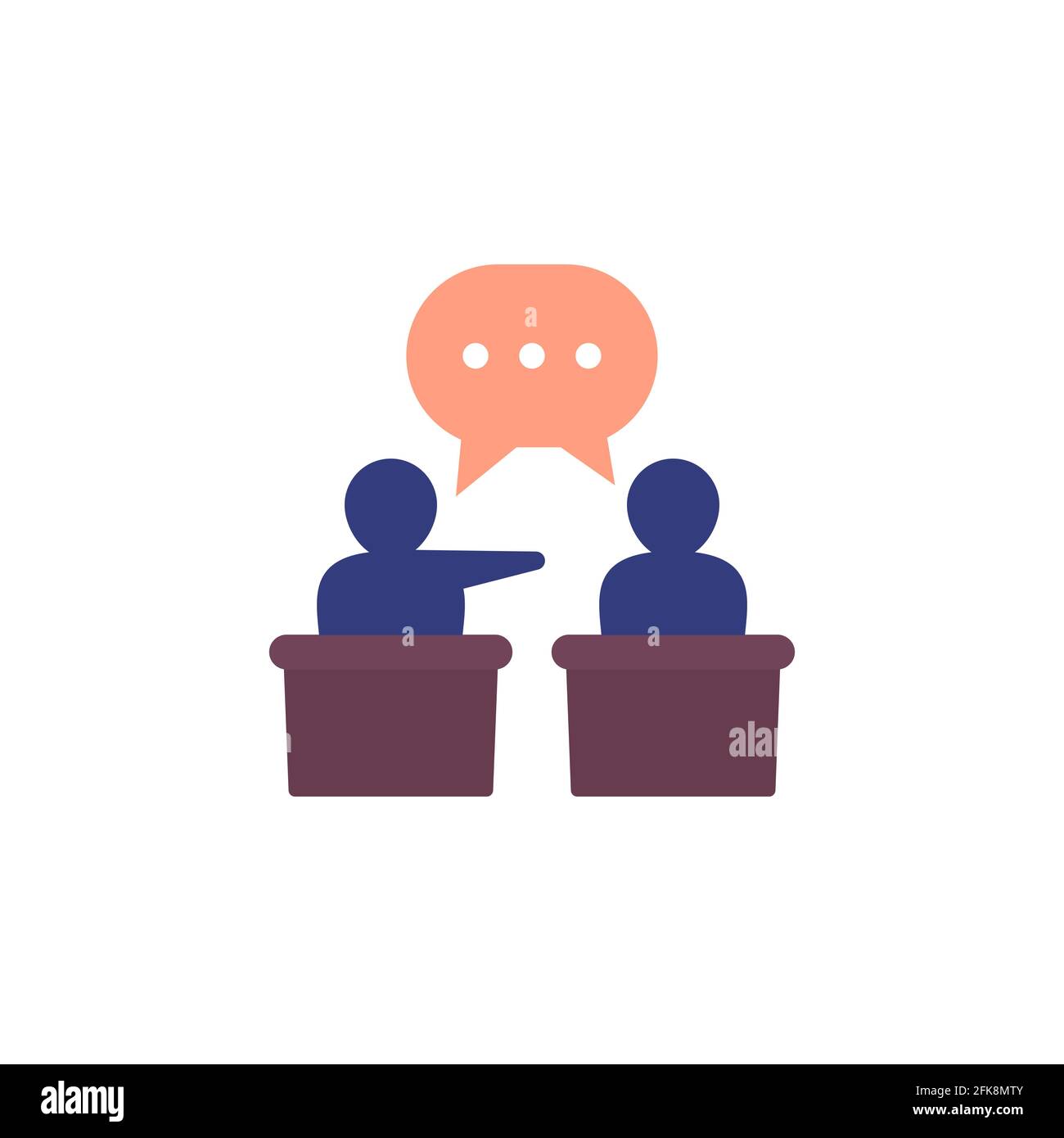 Symbol für Debatte oder Diskussion, flacher Vektor Stock Vektor