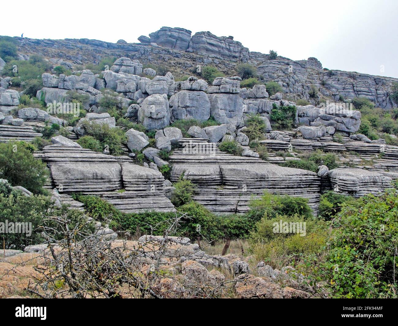 Torcal de Antequera, eine der berühmtesten Karstlandschaften Europas, Antequera, Malaga, Andalusien, Spanien Stockfoto